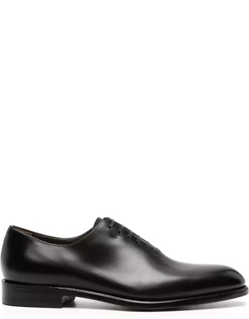 Ferragamo Black Calf Leather Derby Shoe