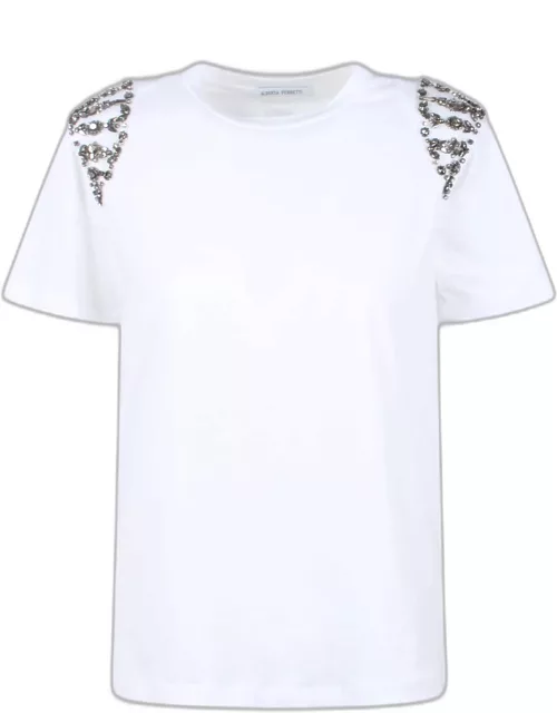 Alberta Ferretti Embroidered Cotton T-shirt