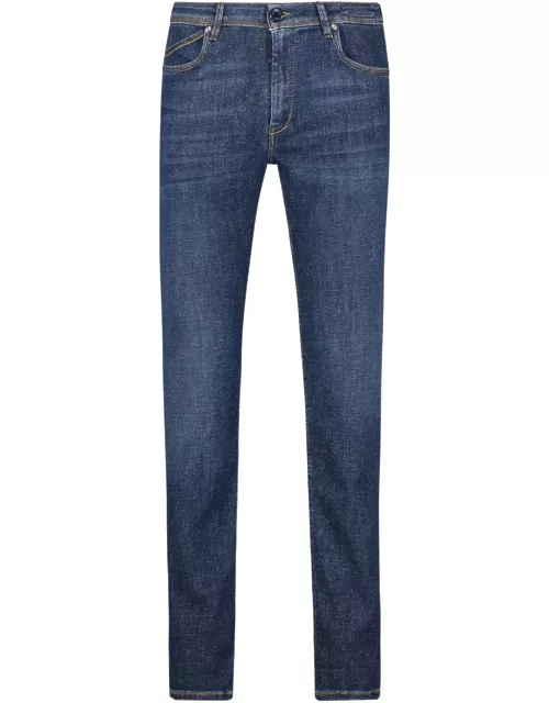 Re-HasH Slim Fit Jeans In Dark Deni