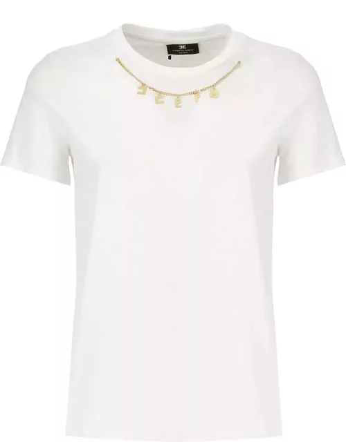 Elisabetta Franchi White T-shirt With Jewe
