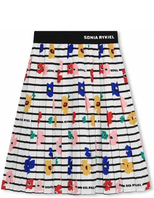 Sonia Rykiel Long Floral Skirt With Pleat