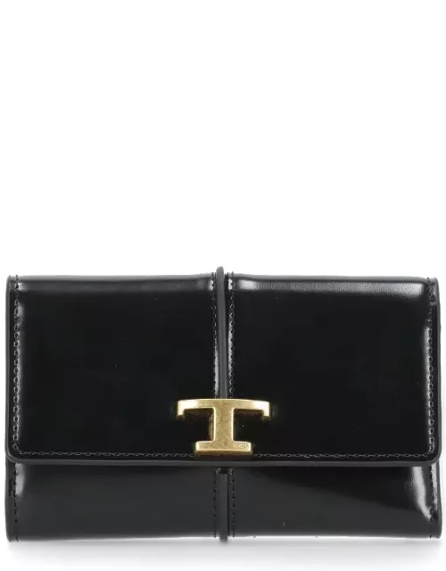Tod's Leather Wallet With Logo Plaque
