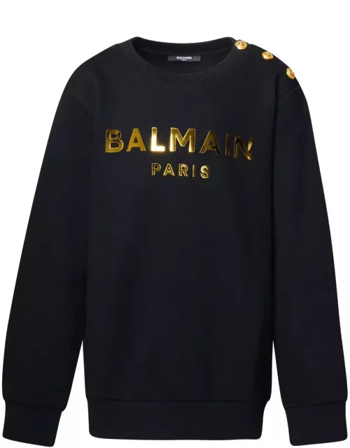 Balmain Logo Printed Button-detailed Sweatshirt