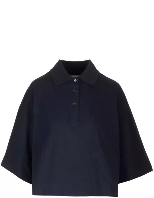 Bottega Veneta Collared Short-sleeve Cropped Polo Shirt