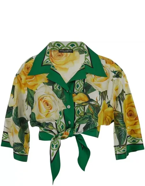 Dolce & Gabbana Floral Printed Tie Fastened Shirt