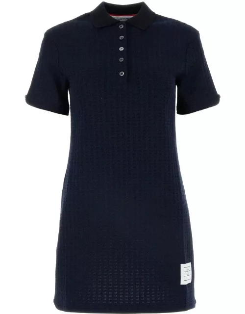 Thom Browne Navy Blue Cotton Polo Dres