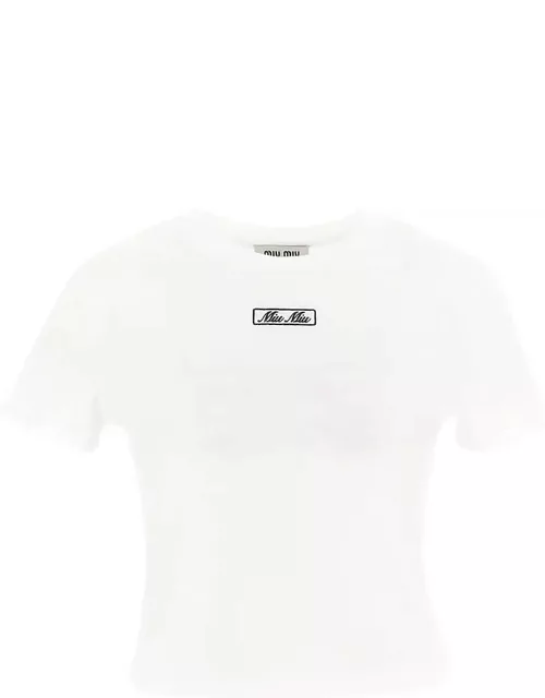 Miu Miu Logo Cropped T-shirt