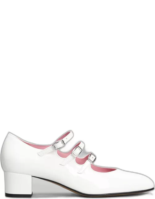 Carel Kina Pumps In White Patent Leather