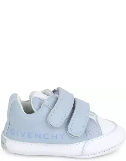 Givenchy Light Blue And White Sneakers With Logo