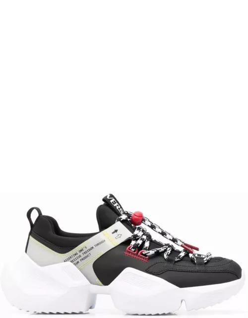 Versace Jeans Couture Neoprene Platform Sneakers With Pvc Detai
