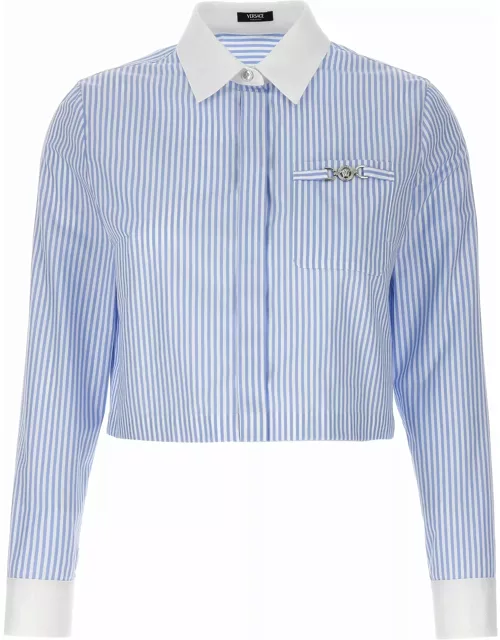 Versace Striped Cropped Shirt