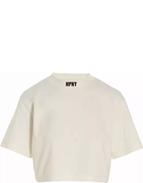 HERON PRESTON Hpny Embroidered Crop T-shirt