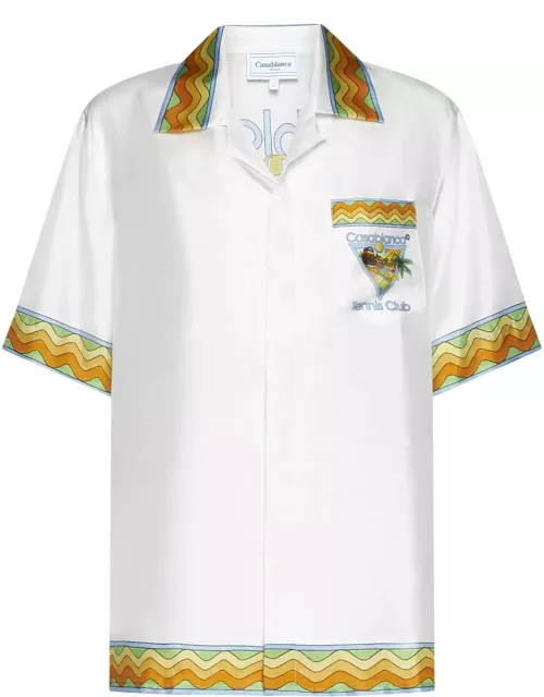 Casablanca Shirt In White Silk