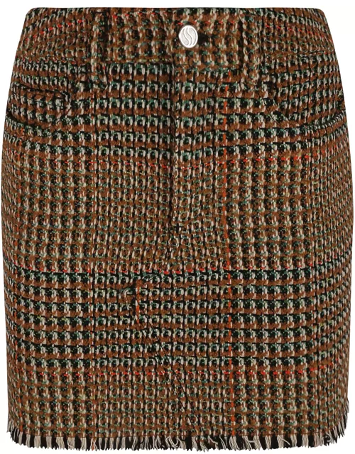 Stella McCartney Brown Wool Tweed Mini Skirt