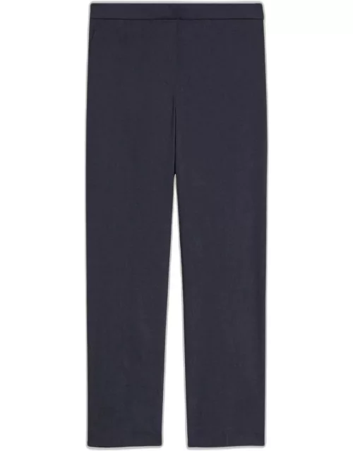 Treeca Good Linen Cropped Pull-On Ankle Pant