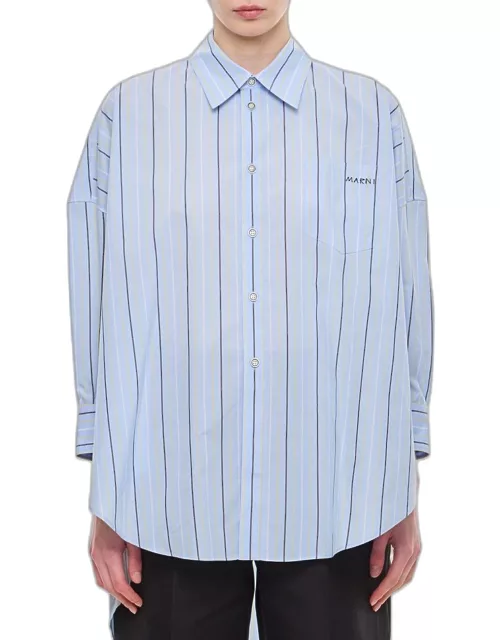 Marni Long Sleeves Striped Shirt Sky blue