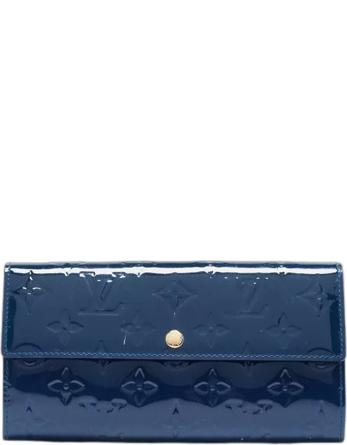 Louis Vuitton Grand Blue Monogram Vernis Sarah Wallet