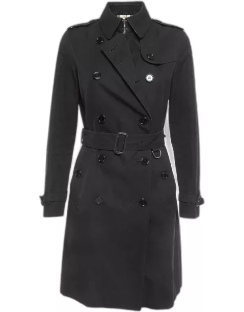 Burberry Black Cotton Short Chelsea Heritage Trench Coat