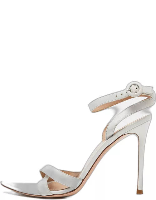 Gianvito Rossi White Leather Ankle Strap Sandal