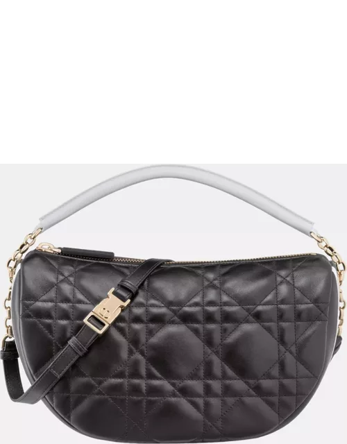 Christian Dior Black Lambskin Medium Dior Vibe Hobo Bag