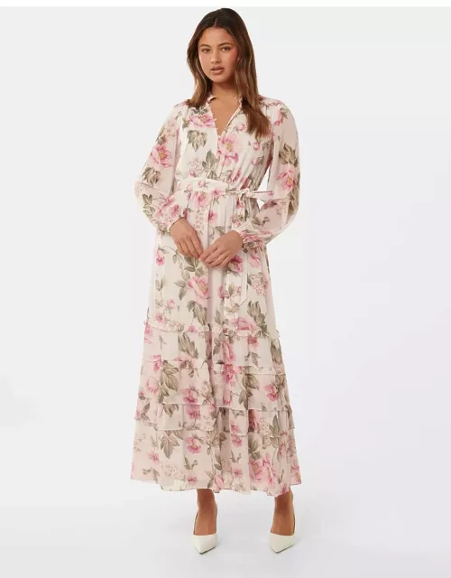 Forever New Women's Sonia Ruffle Dress in Pink Devon Flora
