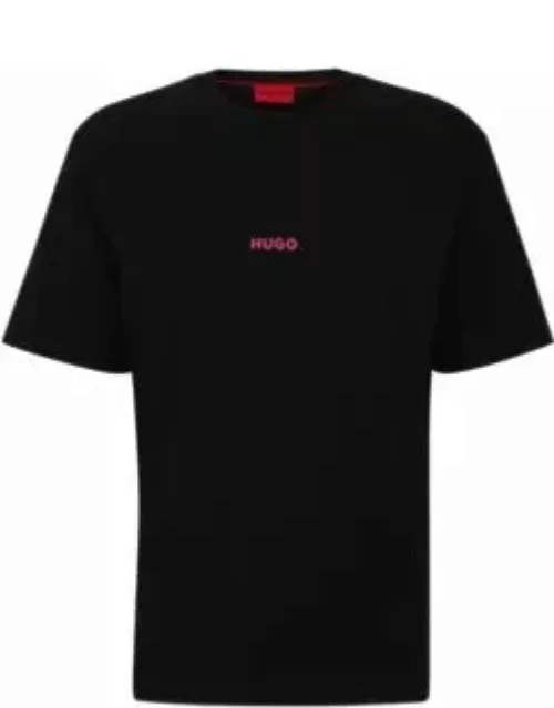 Cotton-jersey T-shirt with back artwork print- Black Men's T-Shirt