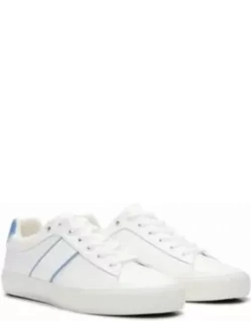 Low-top trainers with contrast accents and rubber outsole- White Women's Sneaker