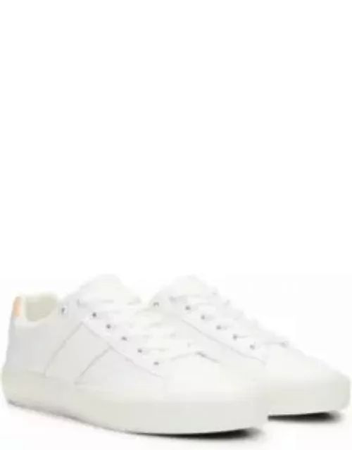 Low-top trainers with contrast accents and rubber outsole- White Women's Sneaker