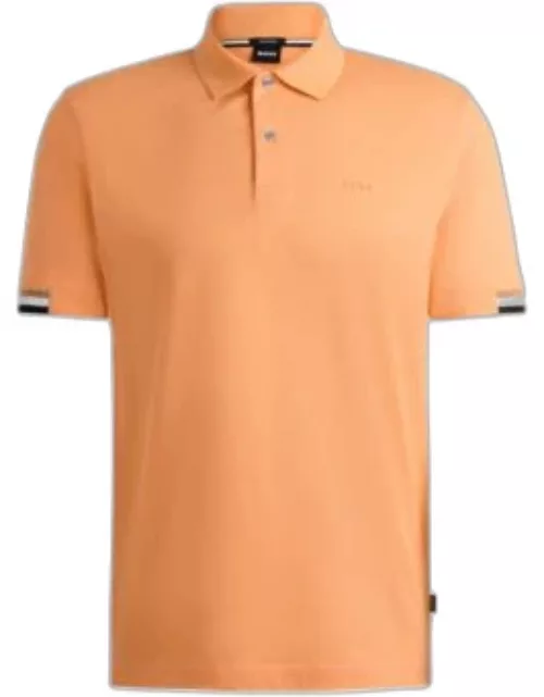 Regular-fit polo shirt with rubberized logo- Orange Men's Polo Shirt
