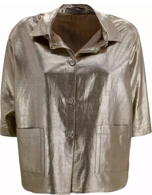 D.Exterior Bronze Short-sleeved Shirt