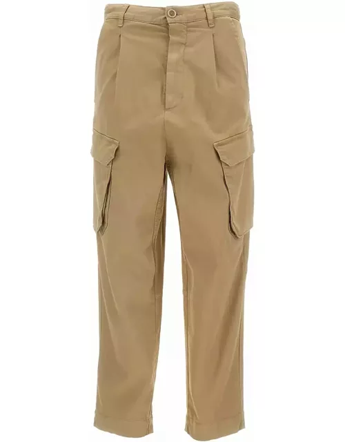SEMICOUTURE Sand-colored Cargo Pants In Cotton Blend Woman