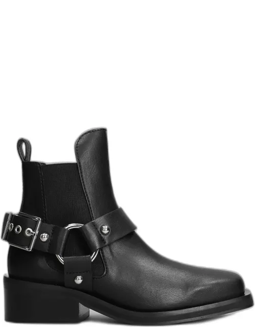 Ganni High Heels Ankle Boots In Black Leather
