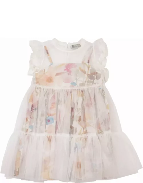 Il Gufo Tulle Dress With Flower