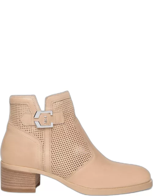 Perforated Leather Bootie