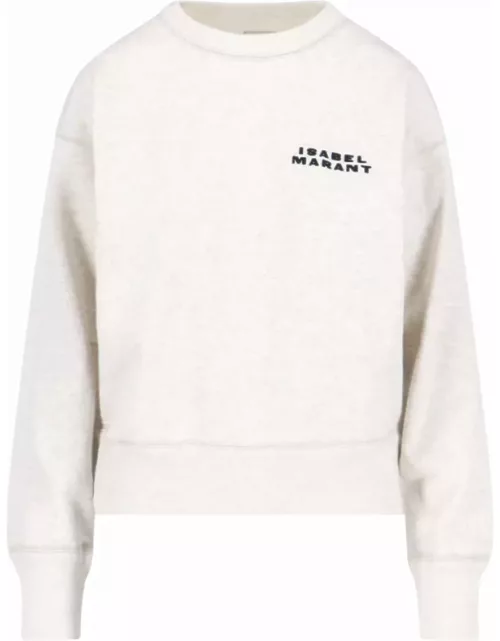 Isabel Marant Cropped Sweatshirt With Contrasting Logo Embroidery