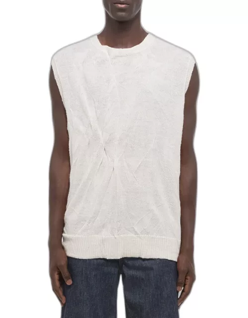 Men's Crushed Intarsia Sleeveless T-Shirt