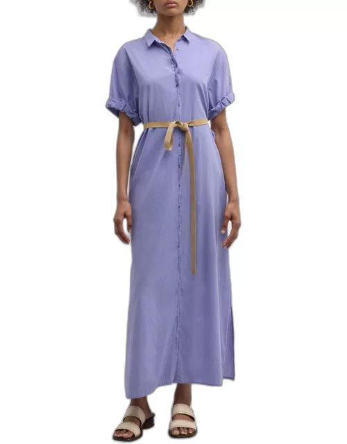 Linnet Belted Cotton Maxi Shirtdres