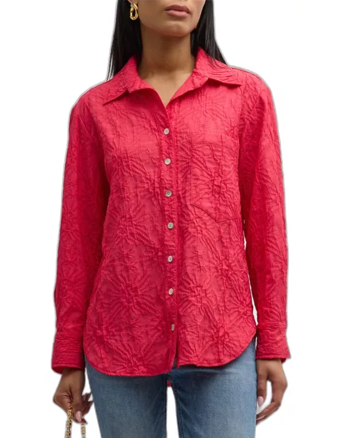 Andie Textured Jacquard Button-Down Shirt
