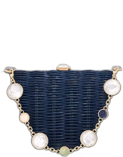 Embellished Basket Clutch Bag