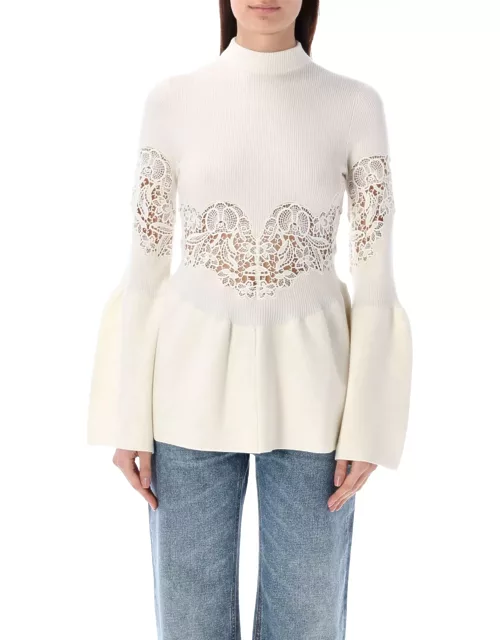 Chloé Lwer-impact Wool Lace Inserts Jumper