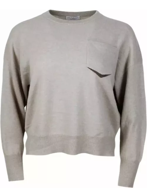 Brunello Cucinelli Long-sleeved Crewneck Sweater In Fine Cashmere