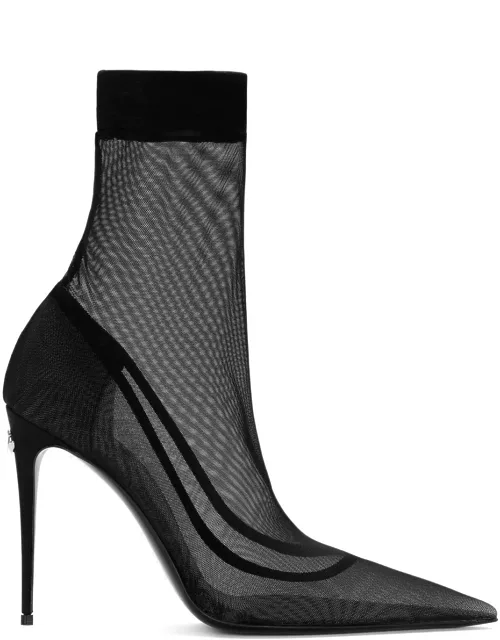 Dolce & Gabbana Stretch Tulle Ankle Boot