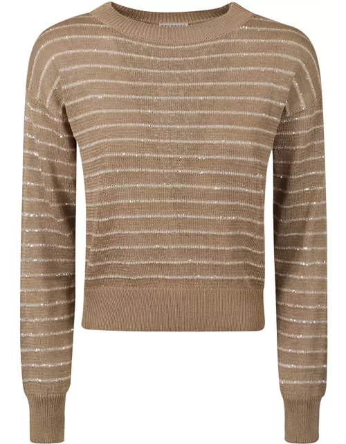 Brunello Cucinelli Glittery Striped Sweater