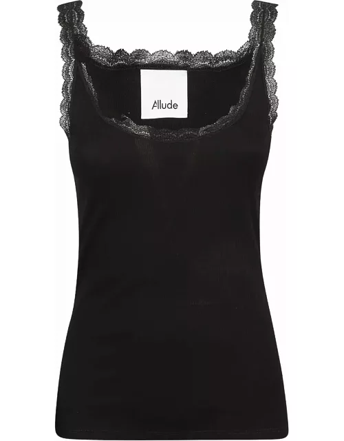 Allude Floral Laced Tank Top