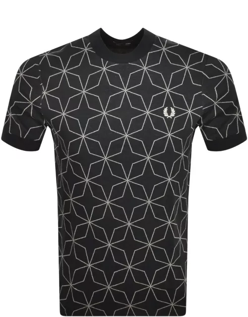 Fred Perry Geometric T Shirt Black