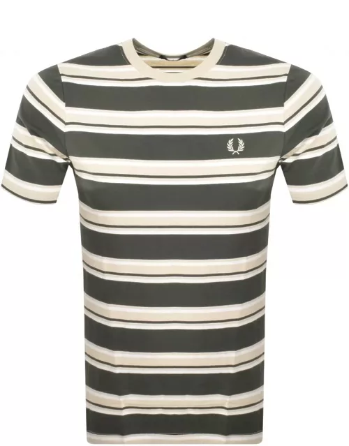Fred Perry Stripe T Shirt Green