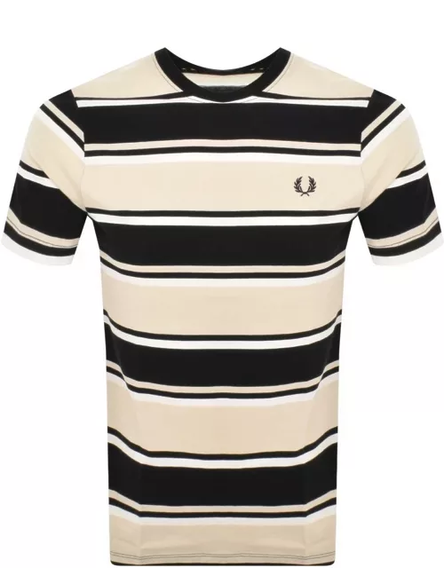 Fred Perry Bold Stripe T Shirt Beige