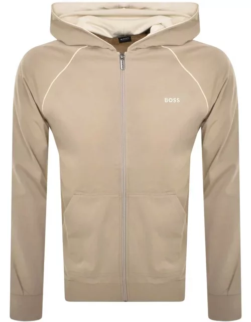 BOSS Lounge Mix And Match Full Zip Hoodie Beige