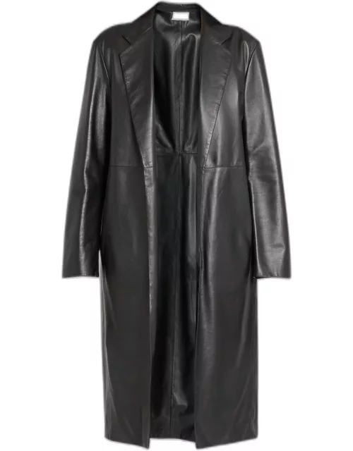 Babil Open-Front Leather Coat