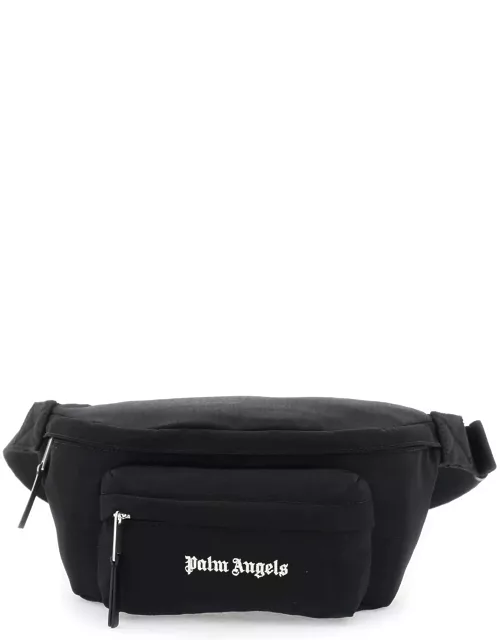 PALM ANGELS canvas waist bag with embroidered logo.